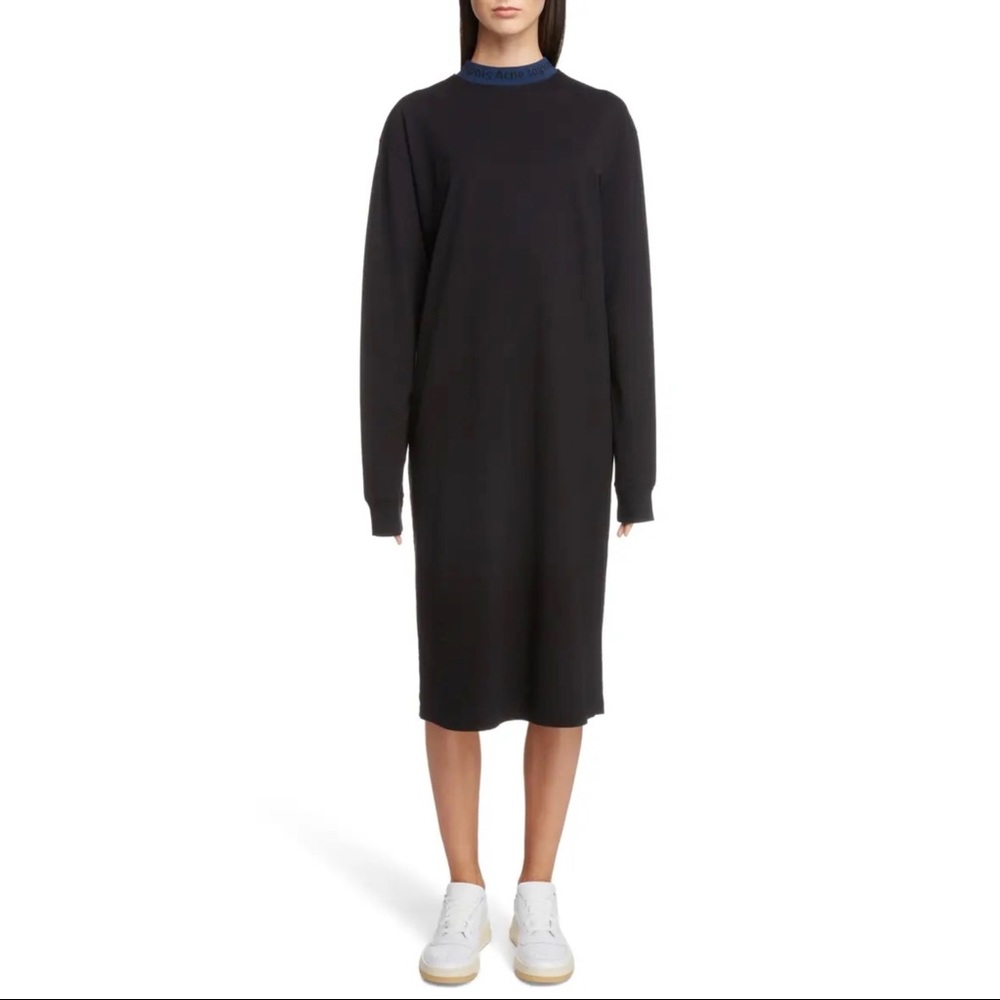 Acne Studios Logo Collar T-Shirt Dress